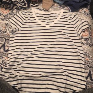 Old Navy S White and Navy Blue Stripped
